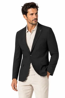 Produktbild von Guild Herren Sommer Sakko Slim Fit – Leichtes Leinensakko, Halbgefüttert, Atmungsaktiv, Sakko für Frühling und Sommer-Schwarz