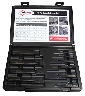 Schraubenausdreher-Set, 10-teilig, mit Koffer