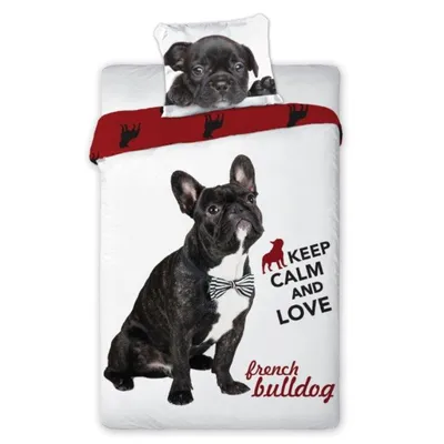Obrázek produktu pro Ložní povlečení pro psy Bulldog 2 Piece Set 135 140x200 Ložní povlečení Set Duvet Cover