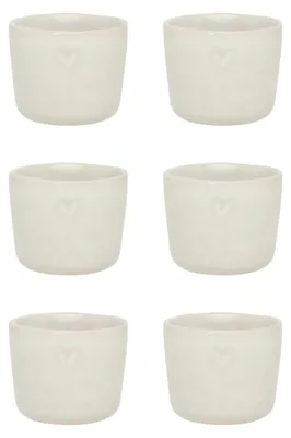 Produktbild von 6er Set Eierbecher JUNE Clay creme H. 5cm D. 4cm Stoneware Bastion Collections