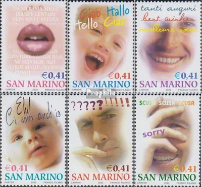 Produktbild von Briefmarken San Marino 2002 Mi 2044-2049 (kompl.Ausg.) postfrisch Grußmarken