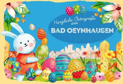 Produktbild von vianmo Holzschild 20x30 cm Ostergrüße BAD OEYNHAUSEN Ostern