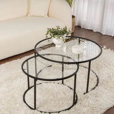 Image de Telti - Table Basse, 80x80x43h cm Noir, Modulable