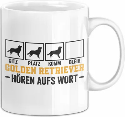 Produktbild von Golden Retriever Hören Aufs Wort Tasse Geschenk Golden Retriever Besitzer Mama Becher (Weiß)