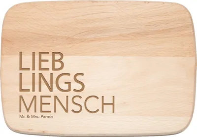 Produktbild von Mr. & Mrs. Panda Schneidebrett Mensch - Transparent - Geschenk, vesperbrett, Liebe, Liebling, Spruch, schneidbrett, Holzbrett, Frühstücksbrettchen, Ehemann, Geschenkidee