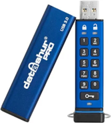 Obrázek produktu pro iStorage datAshur Pro, 4 GB, USB Typ-A, 3.2 Gen 1 (3.1 Gen 1), 170 MB/s, Rukáv, Modrá