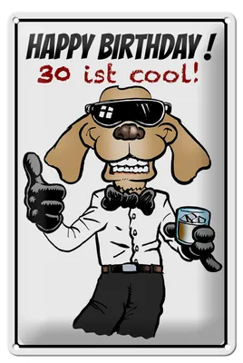 Produktbild von Blechschild Spruch 20x30cm Happy Birthday 30 is cool