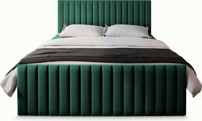Produktbild von Masseno Boxspringbett ARION 180x200 cm Komplett-Set mit Bonell Matratze und Topper, Polsterbett mit Bettkästen -Grün, KRONOS 19