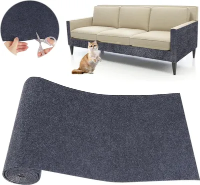 Produktbild von Selbstklebender Kratzschutz für Sofa und Katze: DIY-Kratzbrett Katze Kratzteppich Katzenwand Anti-Kratz-Band für Katzenstandards Katzenbäume Katzenmöbel und Sofaschutz (schwarz)
