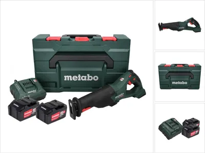 Produktbild von Metabo SSE 18 LTX BL Akku Säbelsäge Reciprosäge 18 V Brushless ( 602267650 ) + 2x Akku 5,2 Ah + Ladegerät + metaBOX