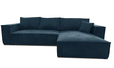 Produktbild von Ecksofa Loft XL 294x185 couch Blau Cord mit Schlaffunktion bettkasten Poso 05 Rechts
