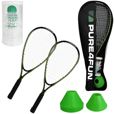 Produktbild von Badminton Schläger und Federball Set (Grün)