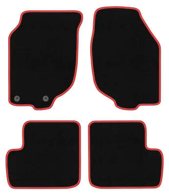 Obrázek produktu pro Velurové autokoberce pro: Rover 25 1999-2005 (hatchback) – sada 4 ks, černo-červené, na míru – Wielganizator CARLUX