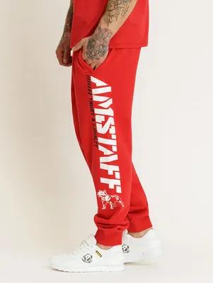 Obrázok produktu pre Amstaff pánske tepláky Logo 2.0, farba:červená/biela, veľkosť:3XL