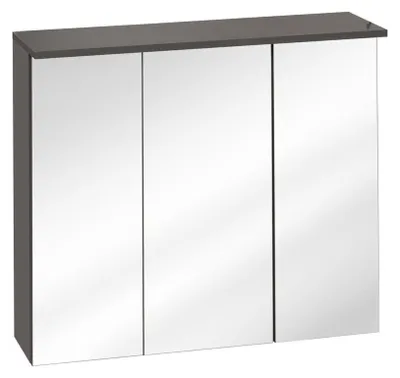 Image de Armoire de toilette armoire murale salle de bain avec miroir 80 cm éclairage LED