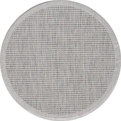 Produktbild von Teppium In & Outdoor Teppich Terrasse Balkon Küchenteppich Wetterfest Sisal Optik Flachgewebe Einfarbig mit Struktur, Grösse: 120 cm Rund