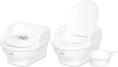 Produktbild von Lorelli Töpfchen Throne Handauflage, beweglicher Deckel herausnehmbarer Behälter grau weiß