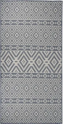 Produktbild von Outdoor-Teppich Flachgewebe 100x200 cm Blau Gestreift