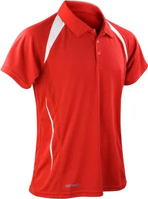 Produktbild von SPIRO S177M | Herren Team Spirit Polo / Atmungsaktiv - Farbe: Red/White - Größe: 4XL