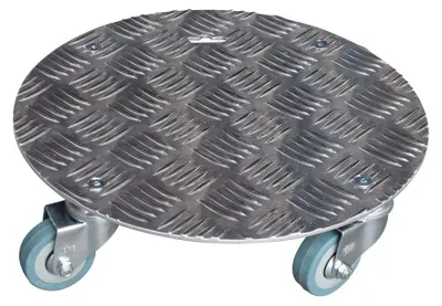 Obrázek produktu pro Květináč, hliník, kulatý, průměr 30 cm, s 4 kolečky