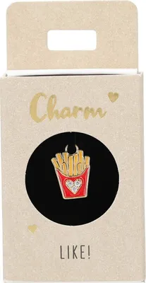 Produktbild von Versilberte o. Vergoldete Charms -Anhänger für Creolen- Nr.58 - Pommes