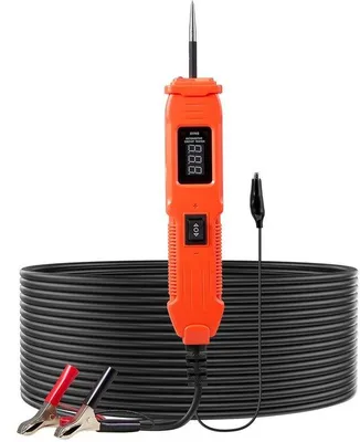 Obrázok produktu pre Tester elektrického obvodu vozidla – tester napätia vozidla 6–36 V DC – LED displej – integrované pracovné svetlo – 4 m kábel – testovacia sonda – robustné ABS puzdro