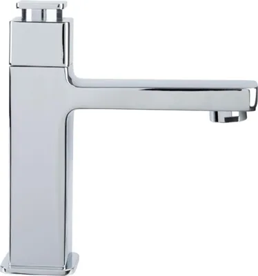Produktbild von Miomare Badarmatur mit Knopfdruck quadratisch Armatur Waschtischamatur silber