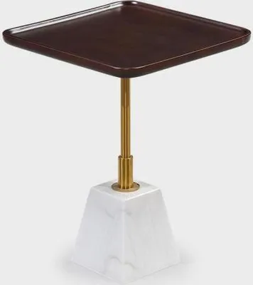 Immagine prodotto di Tavolino metallico bianco e marrone, tavolini di design, tavolini da divano