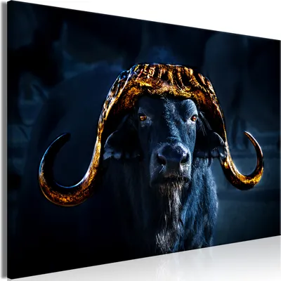 Produktbild von Vliesstoff Leinwandbild - Golden Horns (1 Part) Wide 90x60 cm Tiere g-B-0239-b-a