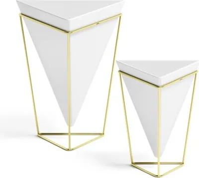 Image de Set de pots de fleurs UMBRA TRIGG - blanc, or