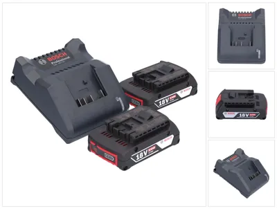 Immagine prodotto di Caricabatterie Bosch GAL 18V-20 10,8 - 18 V 2 Ah ( 2607226281 ) + 2x GBA 18 V 2,0 Ah ( 2x 1600Z00036 )