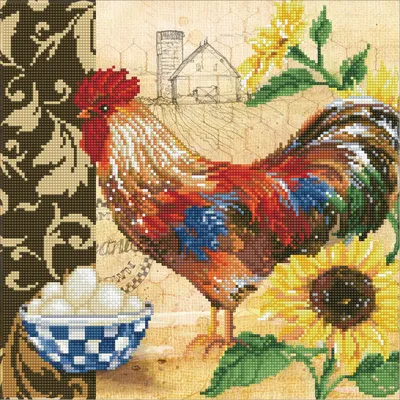 Produktbild von DIAMOND DOTZ - Diamond Painting Hahn auf dem Land