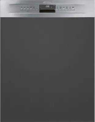 Produktbild von Smeg PL234CXDE GeschirrspÃ1/4ler, Edelstahldekor, 59,8 cm Breite, 13 Maßgedecke, 7 Temperatureinstellungen, 9 Programme, , 8,5 Liter/Programm, 73 kWh/100 Zyklen, 43 dB, Programm fÃ1/4r halbe Beladung, Startzeitvorwahl, Wasserauslaufschutz