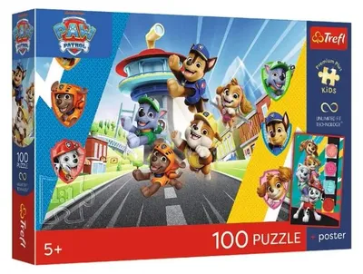 Immagine prodotto di Puzzle PremPlus per bambini, 100 pezzi – Paw Patrol, avventure