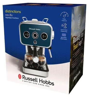 Produktbild von RUSSELL HOBBS Espressomaschine Distinction 26451-56 Edelstahl Ocean Blue 15 bar