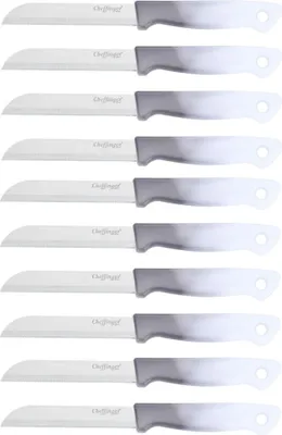 Image de 10 couteaux de cuisine 18 cm avec manche ergonomique - polyvalents & faciles d'entretien, Gris