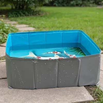 Produktbild von Quadratisches, faltbares Hunde-Planschbecken aus PVC für Hunde, Katzen und Kleintiere