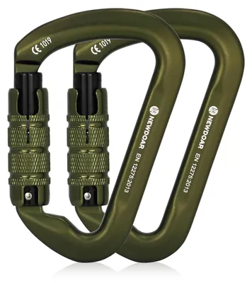 Produktbild von Kletterkarabiner mit einer Tragfähigkeit von 30 kN, mit Schraubverschluss und Selbstsicherung