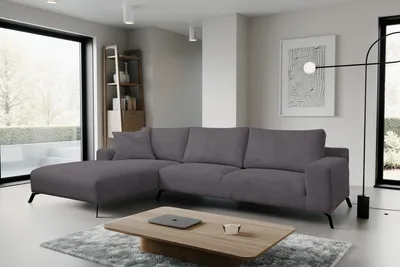 Produktbild von VENASI ASPEN CORD Links Ecksofa ohne Schlaffunktion Sofa L Form Eckcouch Couchgarnitur Couch DUNKELGRAU