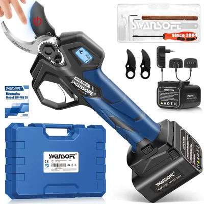 Produktbild von Akku-Gartenschneider, Maximalleistung 850W, Schnittgröße 0-30mm, Arbeitszeit 6-8 Stunden, SW-PRU30 B 2AH4AH