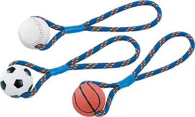 Produktbild von Nobby Vollgummi Ball mit Seil mit Wurfschlaufe