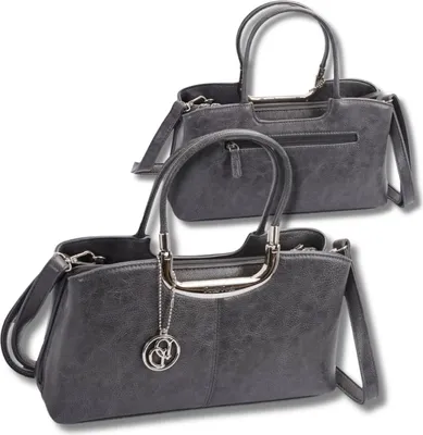 Produktbild von Daniele Donati Damen Handtasche dunkelgrau taupe mit 3 Hauptfächern