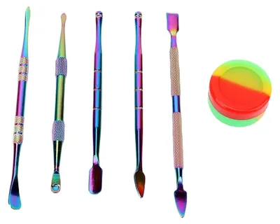 Produktbild von Skulptionswerkzeuge aus Edelstahl - 6-teiliges Set mit Silikonbehälter