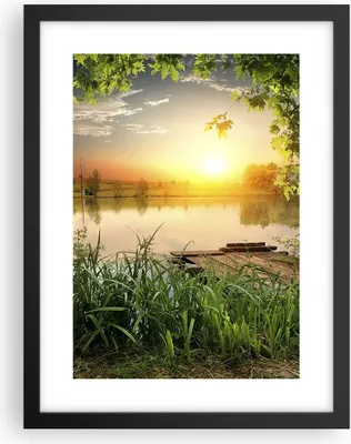 Produktbild von Gerahmtes Poster - Schwarzer Rahmen - Brücke See - 30x40 cm - Wand Bild - Wanddeko - Wandbilder - Kunstposter - Wandposter - Bilderrahmen - Bilder - Kunstdruck - Wandbild - P2BPA30x40-3914