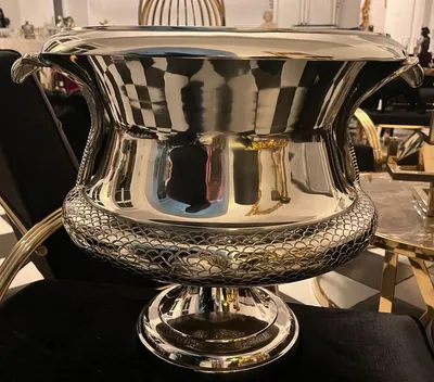 Immagine prodotto di Casa Padrino Luxury Vase Cobra Snakes Silver 59 x 47 x H. 45 cm - Magnifico vaso di fiori in ottone - Vaso Deco - Accessori Deco - Accessori - Interni