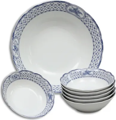 Produktbild von Rose, Kompott-Set, blaues Band, Thun, 7-teilig