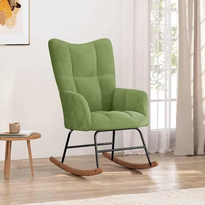 Immagine prodotto di vidaXL Sedia a dondolo in velluto verde chiaro