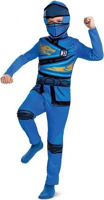 A child wearing a blue ninja costume.
