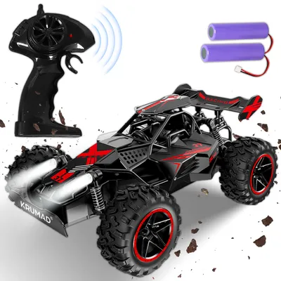 Produktbild von KRUMAD Ferngesteuertes Auto 3.7V – RC Offroad Auto für Kinder ab 3 Jahren mit 2 Akkus, LED-Licht, 2,4GHz Fernsteuerung & USB-Ladekabel