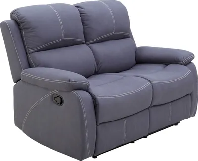 Produktbild von Sofa 2-Sitzer - Graublau - Mikrofaser - mit Relaxfunktion